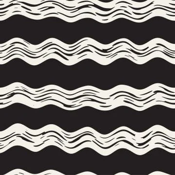 Decorative seamless pattern with handdrawn doodle lines. Hand painted grungy  Stock Illustration
