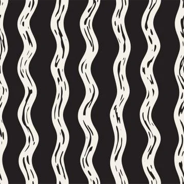 Decorative seamless pattern with handdrawn doodle lines. Hand painted grungy  Stock Illustration