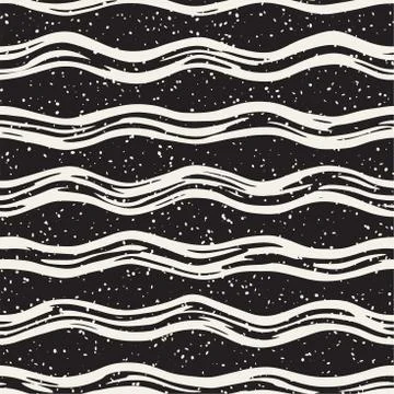 Decorative seamless pattern with handdrawn doodle lines. Hand painted grungy  Stock Illustration