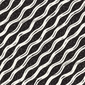 Decorative seamless pattern with handdrawn doodle lines. Hand painted grungy  Stock Illustration