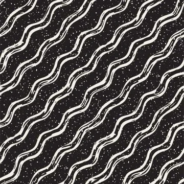 Decorative seamless pattern with handdrawn doodle lines. Hand painted grungy  Stock Illustration
