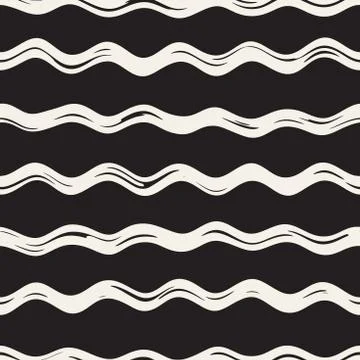 Decorative seamless pattern with handdrawn doodle lines. Hand painted grungy  Stock Illustration