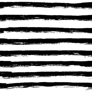 Decorative seamless pattern with handdrawn rough lines in stripes. Hand painted Stock Illustration