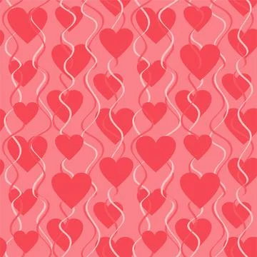 Decorative seamless pattern with hearts. Stock Illustration