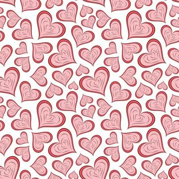Decorative seamless pattern with hearts. Stock Illustration