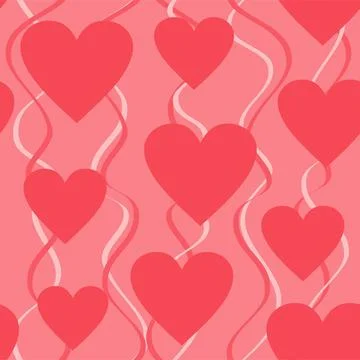 Decorative seamless pattern with hearts. Stock Illustration