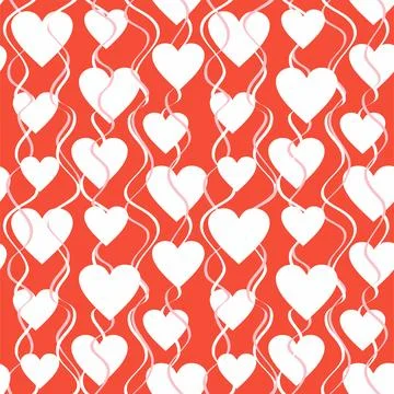 Decorative seamless pattern with hearts. Stock Illustration