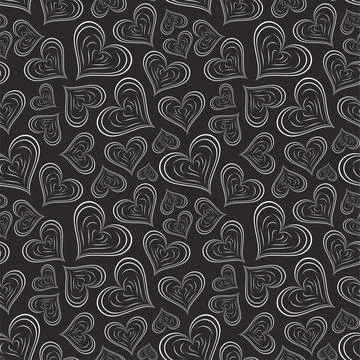 Decorative seamless pattern with hearts. Stock Illustration
