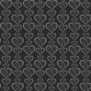 Decorative seamless pattern with hearts. Stock Illustration