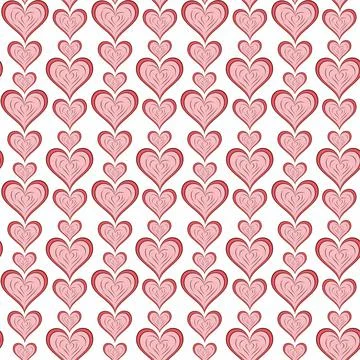 Decorative seamless pattern with hearts. Stock Illustration