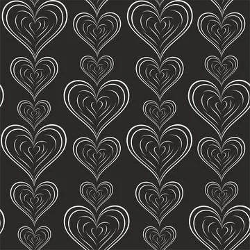 Decorative seamless pattern with hearts. Stock Illustration