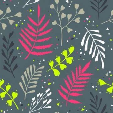 Decorative seamless pattern with leaf, abstract leaf texture. Stock Illustration