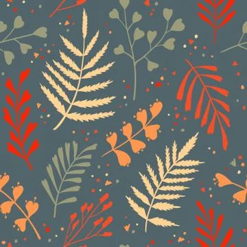Decorative seamless pattern with leaf, abstract leaf texture. Stock Illustration