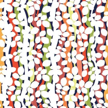 Decorative seamless pattern with leaf and wave. Stock Illustration