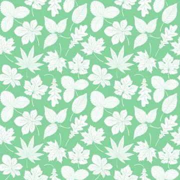 Decorative seamless pattern with leaves Stock Illustration
