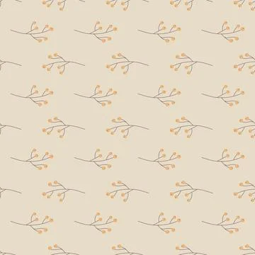 Decorative seamless pattern with little pale simple berries shapes. Pastel co Illustrazione stock