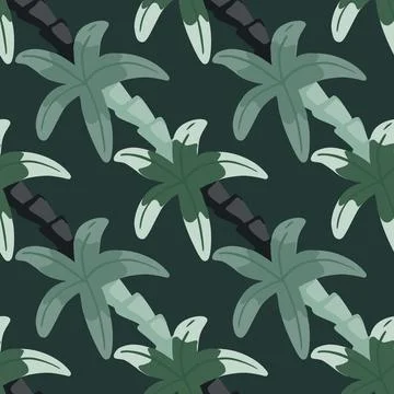 Decorative seamless pattern in pale tones with simple palm tree ornament. Gre Stock Illustration