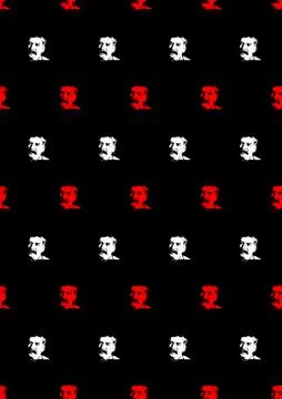 Decorative seamless pattern with the portrait of Stalin Stock Illustration