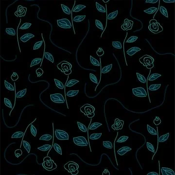 Decorative seamless pattern with rose Stock Illustration