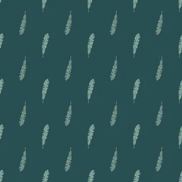 Decorative seamless pattern with small blue palm tropic leaves ornament. Pale Stock Illustration