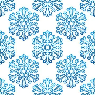 Decorative seamless pattern with snowflakes Stock Illustration