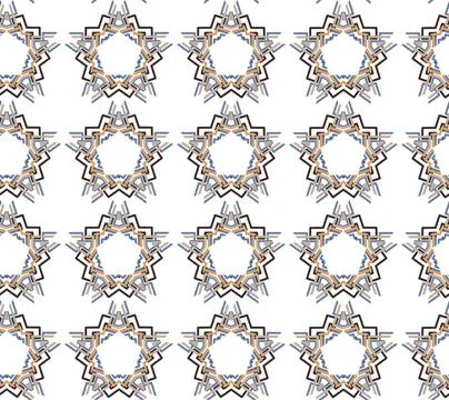 Decorative seamless pattern with stars. Brown and white background Stock Illustration
