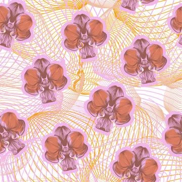 Decorative seamless pattern with stylized silhouettes and textures. Stock Illustration