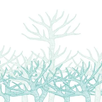 Decorative seamless pattern with trees. Vector illustration イラスト素材