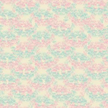 Decorative seamless vector pattern background with pink and blue gradient roses Stock Illustration