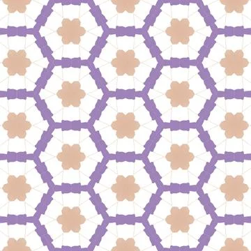 Decorative Seamless Vector Texture Geometric Kaleidoscopic Pattern for Wall.. Stock Photos