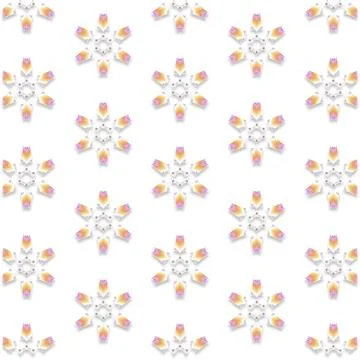 Decorative Seamless Vector Texture Geometric Kaleidoscopic Pattern for Wall.. Stock Photos