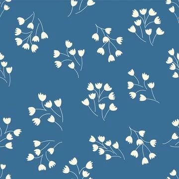 Decorative seamless vintage pattern in classic style with small flowers, dits Stock Illustration