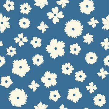 Decorative seamless vintage pattern in classic style with small flowers, dits Stock Illustration