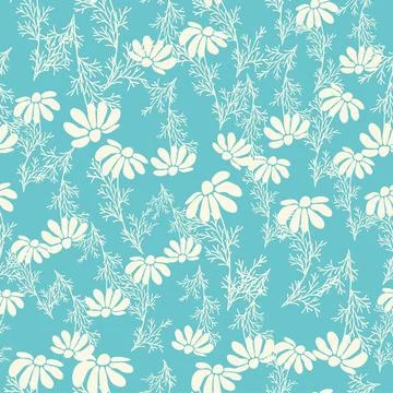 Decorative seamless vintage pattern in classic style with small flowers, dits Stock Illustration