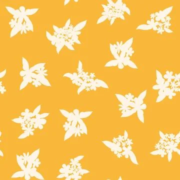 Decorative seamless vintage pattern in classic style with small flowers, dits Stock Illustration