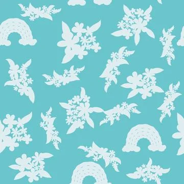 Decorative seamless vintage pattern in classic style with small flowers, dits Stock Illustration