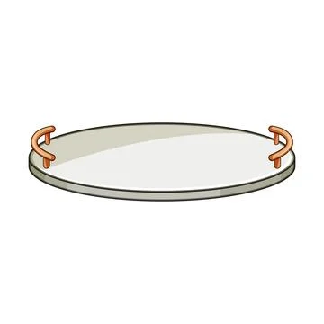 Decorative serving tray with handles for home Stock Illustration