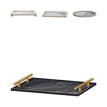 Decorative serving trays and display stands collection Stock Illustration