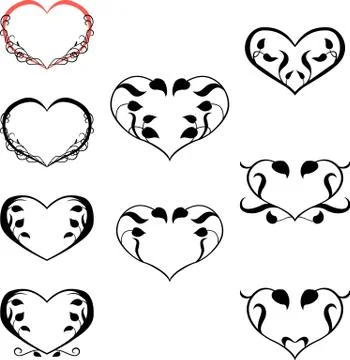 Decorative setframe in shape heart Stock Illustration