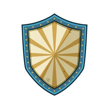 Decorative shield with sunburst pattern and dotted border Stock-Illustration