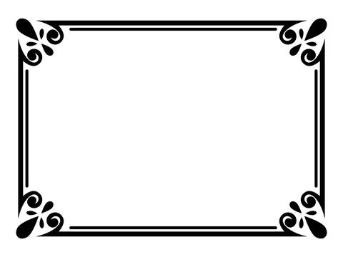 Decorative simple frame rectangle vector Stock Illustration