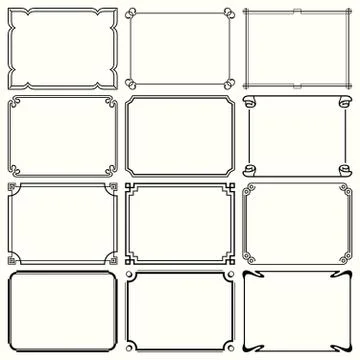 Decorative simple frames  Illustrazione stock