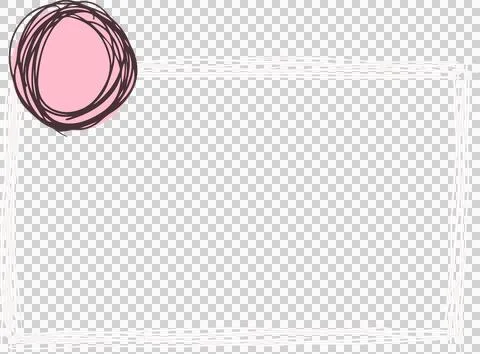 Decorative sketch frame is floating on transparent backdrop with pink-purple Illustrazione stock