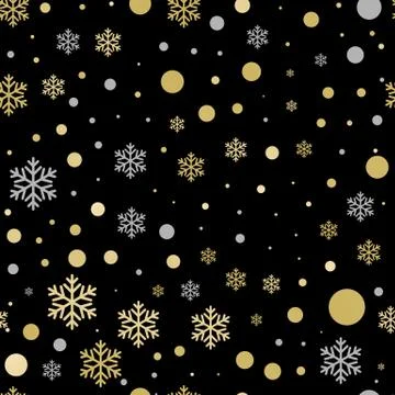 Decorative snow pattern background gold snwoflakes ornaments vector 스톡 일러스트