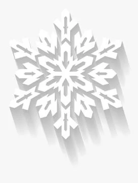 Decorative snowflake with long shadow. Vector geometric element. 스톡 일러스트