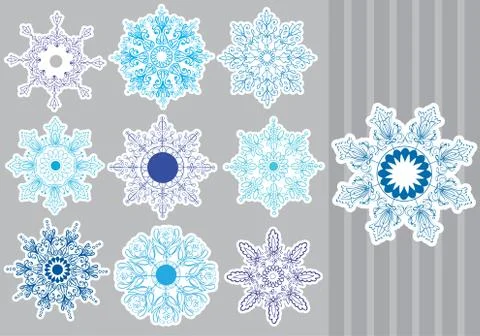 Decorative snowflakes set Stock Illustration