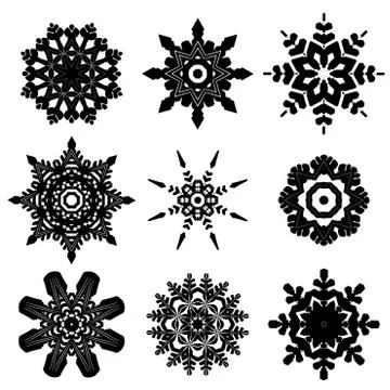 Decorative Snowflakes Set Stock Illustration