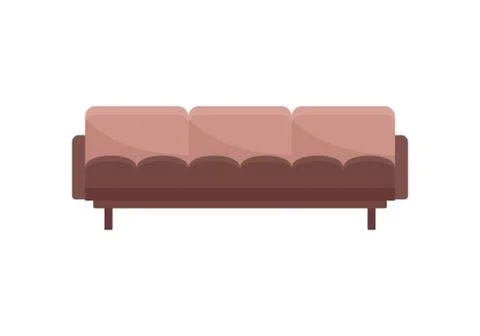 Decorative sofa icon in flat style Stock Illustration