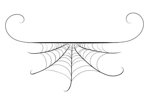 Decorative spider web border Stock Illustration