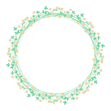 Decorative spring flower rim Stock Illustration